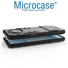 Microcase Xiaomi Mi 10i - Mi 10T Lite Alfa Armor Standlı Perfect Koruma Kılıf Siyah