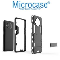Microcase Xiaomi Mi 10i - Mi 10T Lite Alfa Armor Standlı Perfect Koruma Kılıf Siyah