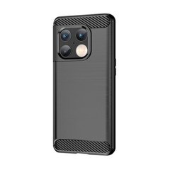 Microcase Oneplus 10 Pro Brushed Carbon Fiber Silikon Kılıf - Siyah