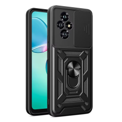 Microcase Honor 200 QUBEC Serisi Kamera Kapaklı Yüzük Standlı Kılıf-AL5117