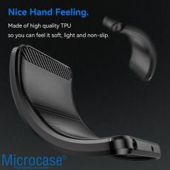 Microcase Honor 300 Ultra ile Uyumlu Brushed Carbon Fiber Silikon Kılıf - Siyah AL3332