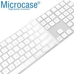 Microcase Apple Magic Keyboard Touch ID Numerik EU-Türkçe A2520 MK2C3TQ/A Q Klavye Koruma Silikonu - Şeffaf AL3548