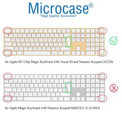 Microcase Apple Magic Keyboard Touch ID Numerik EU-Türkçe A2520 MK2C3TQ/A Q Klavye Koruma Silikonu - Şeffaf AL3548