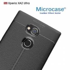 Sony Xperia XA2 Ultra Brushed Carbon Fiber Silikon TPU Kılıf +Cam