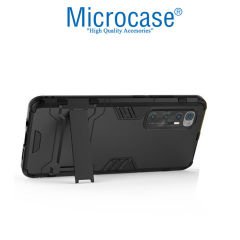 Microcase Xiaomi Mi 10S Alfa Armor Standlı Perfect Koruma Kılıf - Siyah