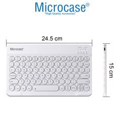 Microcase Tablet ve Telefonlar için Şarjlı Yuvarlak Tuşlu Bluetooth Klavye - AL2768 Siyah