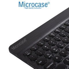 Microcase Tablet ve Telefonlar için Şarjlı Yuvarlak Tuşlu Bluetooth Klavye - AL2768 Siyah