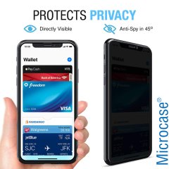 Microcase iPhone XR Privacy Gizlilik Filtreli Tam Kaplayan Tempered Cam - Siyah