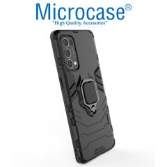 Microcase Oppo Reno 5 (5G) Batman Serisi Yüzük Standlı Armor Kılıf - Siyah