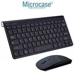 Microcase 2.4 GHz Wireless Kablosuz Slim Klavye ve Mouse Seti + Türkçe Klavye Etiketi - AL2770 Siyah