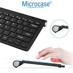 Microcase 2.4 GHz Wireless Kablosuz Slim Klavye ve Mouse Seti + Türkçe Klavye Etiketi - AL2770 Siyah