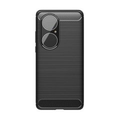 Microcase Huawei P50 Pro Brushed Carbon Fiber Silikon Kılıf - Siyah