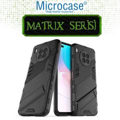 Microcase Huawei Nova 8i Matrix Serisi Armor Standlı Kılıf - Siyah