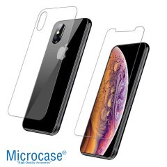 Microcase iPhone XS Max Ön Arka Kaplama Tempered Glass Cam Koruma