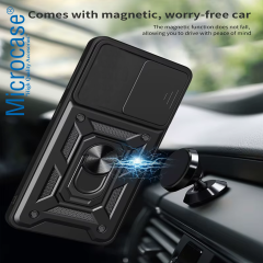 Microcase Xiaomi Redmi Note 14 Pro Plus QUBEC Serisi Kamera Kapaklı Yüzük Standlı Kılıf-AL5117