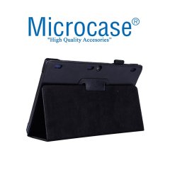 Lenovo TAB 2 A10-70 Tablet Standlı Deri Kılıf Book Case Siyah