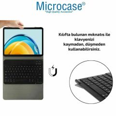 Microcase Samsung Galaxy Tab A9 Plus LTE SM-X218 11'' Tablet ile uyumlu Bluetooth Klavyeli Standlı Kılıf - BKK4 Pembe