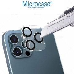 Microcase iPhone 13 Pro 3D Kamera Camı Lens Koruyucu Glass Şeffaf Night DELUX version