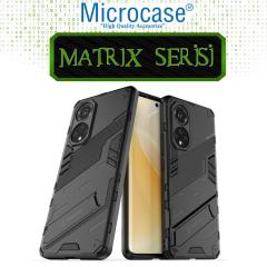 Microcase Huawei Nova 9 Matrix Serisi Armor Standlı Kılıf - Siyah