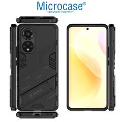 Microcase Huawei Nova 9 Matrix Serisi Armor Standlı Kılıf - Siyah