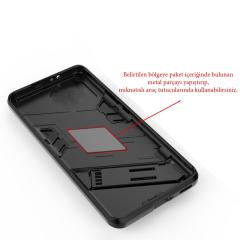 Microcase Huawei Nova 9 Matrix Serisi Armor Standlı Kılıf - Siyah