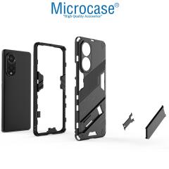 Microcase Huawei Nova 9 Matrix Serisi Armor Standlı Kılıf - Siyah