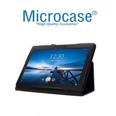 Lenovo TAB 4 10 Standl Deri Kılıf Book Case Siyah