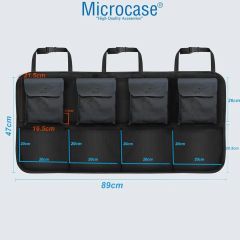 Microcase Araç Bagaj Düzenleyici 8 Cepli Organizer + Ön Arka Panel Numaratör AL4532