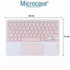 Microcase  Samsung Galaxy Tab A9 Plus LTE SM-X218  11  inch   Tablet ile uyumlu Bluetooth Touchpad Klavye + Standlı Kılıf - BKK5 Pembe