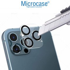 Microcase iPhone 13 Pro Max 3D Kamera Camı Lens Koruyucu Glass Şeffaf Night DELUX version