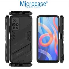 Microcase Xiaomi Redmi Note 11 Matrix Serisi Armor Standlı Kılıf - Siyah