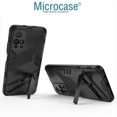 Microcase Xiaomi Redmi Note 11 Matrix Serisi Armor Standlı Kılıf - Siyah