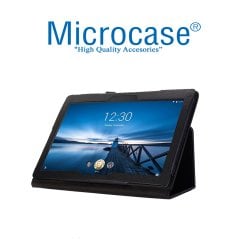 Lenovo TAB 4 10 Plus Standl Deri Kılıf Book Case Siyah