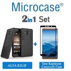 Huawei Mate 10 Alfa Armor Kılıf + Tam Kaplayan Cam