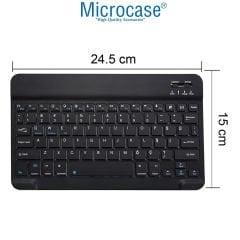 Microcase Apple iPad Air 11 2024 Uyumlu Tablet Çanta+Türkçe Bluetooth Klavye +Mouse+ Standı AL4383 Lacivert