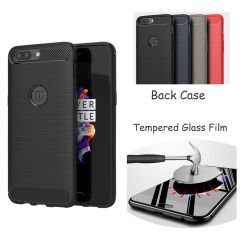 ONEPLUS 5 Brushed Carbon Fiber Silikon Kılıf