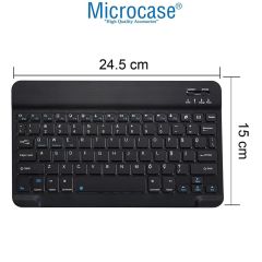 Microcase Apple iPad Pro 13 2024 Uyumlu Tablet Çanta+Türkçe Bluetooth Klavye +Mouse+ Standı AL4383 Lacivert