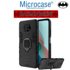 Microcase Xiaomi Redmi Note 9T Batman Serisi Yüzük Standlı Armor Kılıf - Siyah