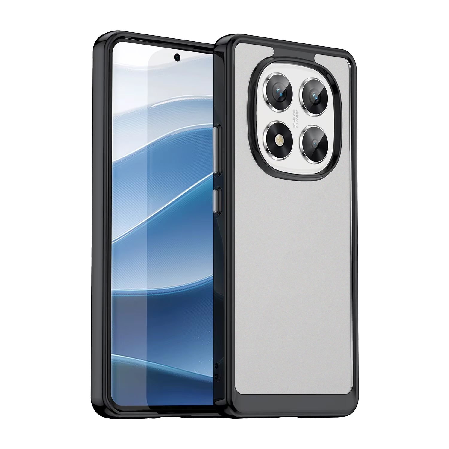 Microcase Xiaomi Poco X7/Redmi Note 14 Pro 5G Luna Serisi Köşe Korumalı Sert Rubber Kılıf - AL3422 Siyah