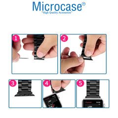 Microcase Apple Watch 42-44-45 mm to 24 mm Çevirici Metal Kordon Kayış Adaptörü Set - AL3136