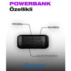 Microcase HL-008 Wireless Özellikli Şarjlı Taşınabilir Basınç Göstergeli Kompresör Powerbankli Reflektör Işıklı - AL4903