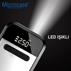 Microcase HL-008 Wireless Özellikli Şarjlı Taşınabilir Basınç Göstergeli Kompresör Powerbankli Reflektör Işıklı - AL4903