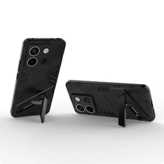 Microcase Poco X6 /Xiaomi Redmi Note 13 PRO 5G Matrix Serisi Armor Standlı Perfect Koruma Kılıf - Siyah Al3416