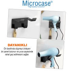 Microcase Paslanmaz Çelik Saç Kurutma Fön Makinesi Tutucu Stand Banyo Organizeri AL4557