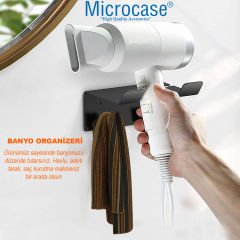 Microcase Paslanmaz Çelik Saç Kurutma Fön Makinesi Tutucu Stand Banyo Organizeri AL4557