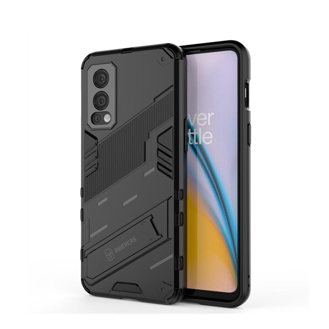 Microcase OnePlus Nord 2 5G Matrix Serisi Armor Standlı Kılıf - Siyah