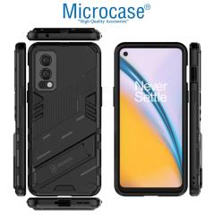 Microcase OnePlus Nord 2 5G Matrix Serisi Armor Standlı Kılıf - Siyah