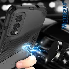 Microcase OnePlus Nord 2 5G Matrix Serisi Armor Standlı Kılıf - Siyah