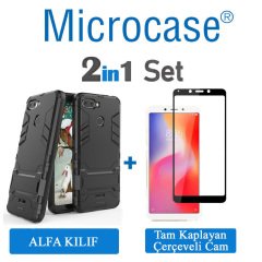 Xiaomi Redmi 6 Alfa Armor Kılıf + Tam Kaplayan Cam