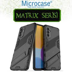 Microcase Samsung Galaxy M52 5G Matrix Serisi Armor Standlı Kılıf - Siyah